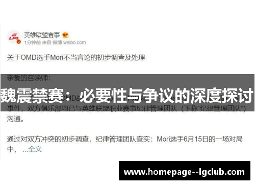 魏震禁赛：必要性与争议的深度探讨