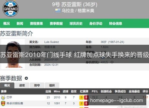 苏亚雷斯2010年门线手球 红牌加点球失手换来的晋级 苏亚雷斯2010年门线手球 红牌加点球失手换来的晋级